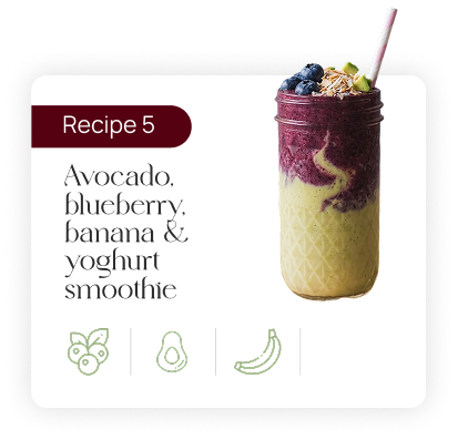 Recipe 5 - Avocado, blueberry, banana & yoghurt smoothie